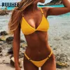 RUUHEE Costume da bagno Donna Micro Bikini Costumi da bagno Costume da bagno Bikini brasiliano Costume da bagno da spiaggia per donna Biquini X0522