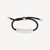 Bracelet à breloques d'identification plaqué or blanc 18 carats pour femmes, bracelets en corde de chanvre en acier inoxydable, accessoires de mode pour hommes et femmes W4781242