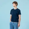 夏のTシャツ男性ファッション偽の二重層のコントラストカラートップスカジュアル100％コットン通気性ティーSJ 150069 210706