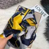 BYSIFA| Yellow Blue 100% Natural Silk Long Shawl Printed Fashion Women Elegant Plaid Scarves Fall Winter Neck Scarf Hijab