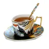 Jungle Secret Cups Saucers Ceramic Gilding Luxury Coffee Cup Brittisk stil eftermiddag Teacup f￶r julklapp