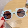 2021 خمر الفتيات النظارات الشمسية الأزياء الشارع المفاجئة الأطفال النظارات جولة الإطار الدب شكل فتاة مكبرة متجمد بلون النظارات الاطفال