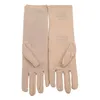 Vijf vingers handschoenen Summer Lady Spandex Medium-lange zonnebrandcrème geborduurde vrouwelijke dunne elastische etiquette rijdende vijand vrouwen luvas