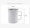 12 Unzen Sublimation leere Becher Kaffeetasse Auto Tasse Reise doppelwandig isoliert Vakuum Trinkwasser Becher mit Griff und Dichtungsdeckel FY4374 1020