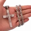 Chaîne byzantine en acier inoxydable Collier de croix de chevalier Bijoux chrétiens Crucifix multicolore Hommes Femmes Chaînes de pendentif de prière biblique