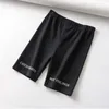 Kvinnor Hög midja Shorts Elastic Fitness Casual Short Mujer Summer Letter Print Black Korean Fashion Biker 210521