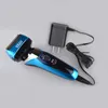 Kemei Rasoir électrique pour hommes Tondeuse à barbe rechargeable Rasoir professionnel Machine à raser les cheveux du corps Tête de rasoir à lame 3D 45G P0817