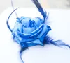 8st Rose Headwear Hair Clip Feather Rose Headdress Party Brosch Head Flower Girl Women Breast Pin School Kids Dance