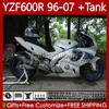 ヤマハ+タンクThundercat YZF600R YZF 600R 600 R 96-07 Bodywork 86NO.95 YZF-600R 1996 1997 1997 1998 1999 2000 2001ホワイトブルーYZF600-R 96 02 03 04 04 04 04 07 07