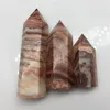 Dekorativa objekt Figurer 1PC Naturlig rhodochrositkristall För att förbättra humörläkningspunkten ädelsten hexagonal kolonn sten mineral hem