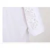 Плюс размер блузки женские топы Blusas Mujer de Moda Новый хлопок белья белая блузка женская мода полые кружевные женские рубашки 2589 50 210401