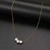 2021 Nuovo Kpop Fashion KPOP Cute tre collane per girocollo perle collane in acciaio in acciaio in acciaio festa a ciondolo per donne gioiello girl regalo g1206 G1206
