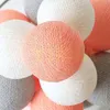 Strings White/Light Gray Apricot Cotton Balls LED String Fairy Lights Christmas Holiday Light Garland Guirlande Lumineuse Luces Lampjes