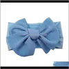 Bowknots Stresct Turban Headband малыш девушка большой лук узлы волос с твердыми головами голова