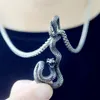 Pendentif Colliers [Acier Inoxydable 316L] Rétro Mode Réaliste En Trois Dimensions Grand Python Hommes Et Femmes Collier Cadeau