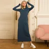 Casual Dresses Hooded Long Sleeves Straight Female Home Basic Solid Loose Pockets Leisure Dress 2021 Winter Pregnant