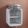 Tvålhållarebricka för ett badrums väggmonterad lagringsställ arrangör Hemtillbehör Bärbara rätter Plast 210423