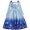 Elegante abito da ragazza vintage Snow Queen Kids Party Princess Off Shoulder Tribute Costume a maniche lunghe per l'anno 210529