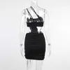 Cryptographic Cut-Out Bandage Sexy Black Mini Drskinny SleevelebackLruched Dstring Vestidos Club Party DRSLIM X0529