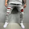 Hombres Slim-Fit Ripped Masculino Jeans Pintado Moda Pantalones Mendientes Pantalones Jumbo Mens Lápiz Hip Hop Drop