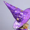 Kinderen Halloween Kostuums Wizard Witch Cloak Cape Robe met Pointy Hat Girls Boys Cosplay Kids Birthday Party Supplies Q0910