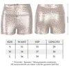 Lady's Thin Leopard Shorts Shiny Women Gold Mid Waist Elastic Spandex Fashion Sexy Club Women's