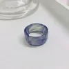 2021 anillo redondo geométrico de resina acrílica colorida para las mujeres anillos ajustables de las mujeres Regalos de fiesta de la fiesta