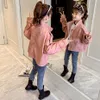 Coat For Girl Solid Color Leather Jacket Spring Autumn s Jackets Casual Style Children's Clothing 6 8 10 12 14 210528