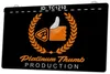 TC1210 Platinum Thumb Production Light Sign Dual Color 3D гравировка