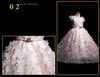 2021 Hermosos vestidos de flores de lavanda Vestidos de flores en 3D para niñas Vestidos de desfile para niños Fiesta de bodas Vestido de primera comunión sagrada 254M