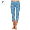 LETSFIND Mode Frauen Casual Leggings Hohe Taille 3D Cashew Blumen Digitaldruck Plus Größe Mid-Calf 3/4 Stretch 210925