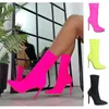 Botlar 2022 Kadınlar Sandalye Elastik Şeker Renk İnce Yüksek Topuklu Çorap Seksi Bayanlar Ayakkabı Pompaları Boyut 35-43