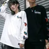 Harajuku broderi fjäril långärmad tshirts mens casual streetwear tee shirts hip hop o-neck tops outwear 210602