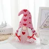 Feestelijke Valentijnsdag Decor Gnomes Mr en Mrs Paar Pluche Doll Decoraties Zoete Geschenken Tafel Home Pink Elf Ornament XBJK2201