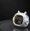 The latest desk clocks, dazzling cat smart alarm clock, bluetooth cute cartoon wireless audio, children's home bedroom bedside luminous