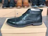 Herren-Designer-Kleiderschuhe, Schnür-Martin-Stiefeletten, formelle Business-Stiefel, handgefertigter Hochzeits-Party-Schuh aus echtem Leder mit Box 003