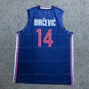 Custom 7# Bogdan Bogdanovic Sérbia Basketball Jersey 8# Nemanja bjelica 14# bircevic imprimiu qualquer nomes Número tamanho XS-4xl