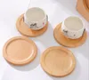 6 stks / set Beech Hout Coasters Cup Coffee Tea Pads Drink Mats Theepot Drink Coaster voor Home Decor Bar