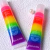 En gros 12 pcs Rainbow Hydratant Brillant À Lèvres Mignon Naturel Enfants Bébé Filles Baume Huile Kawaii s Soins En Vrac