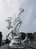 9 tum Clear Recycler Glass Bong Water Pipes Joint Tobacco Hookah 14mm Bowl
