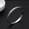 New titanium steel 3 Row Diamond Bracelet Fashion brand full ldiamond Love Bangle Women Bracelet Bangles with dust bag1335121