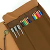 Pencil Bags Vintage Leather Map Cases Bag For Stationery School Boys Girls Cosmetic Supplies