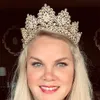 Große barocke Kristall-Tiaras, Hochzeitskrone für Bräute, Frauen, Haarschmuck, Kopfschmuck, Prinzessin, Festzug, Couronne Mariage, FORSEVEN 210707