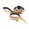Luxury Designer Set New British Fashion Print Pet Strong and Durable Small Dog Collar Leash X-001206v