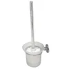 Toilet Brushes & Holders Chrome Round Wall Mounted Brush And Frosted Glass Holder
