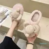 Autumn and winter indoor thick soled home wear-resistant anti-skid half pack heel plush slippers elephant decorative women's