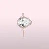 Sliver Band 18K Rose Gold Dep Drop Cz Diamond Ring с оригинальной коробкой Fit Pandora 925 Серебряные обручальные кольца набор