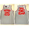 Nikivip Derrick Rose #25 Simeon Zack Morris Basketball Jersey High School Movie Jerseys Blue Yellow Gray 100% gestikte maat S-XXL topkwaliteit