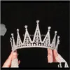 Клипы Barrettes Jewelry Drop Delivery 2021 Forseven Simple Design Shining Crystal Tiaras Mujer Bride Noiva Свадебная вуаль Короны.