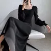 Vestidos casuais dresses inverno vestido feminino 2021 queda camisola mulheres manga longa malha maxi vintage oversize de tricô
